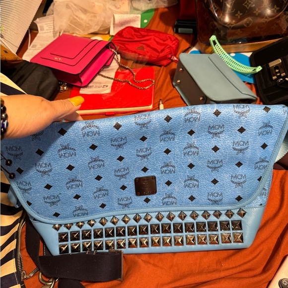 MCM Blue Studded Women's Bag - Picture 1 of 9